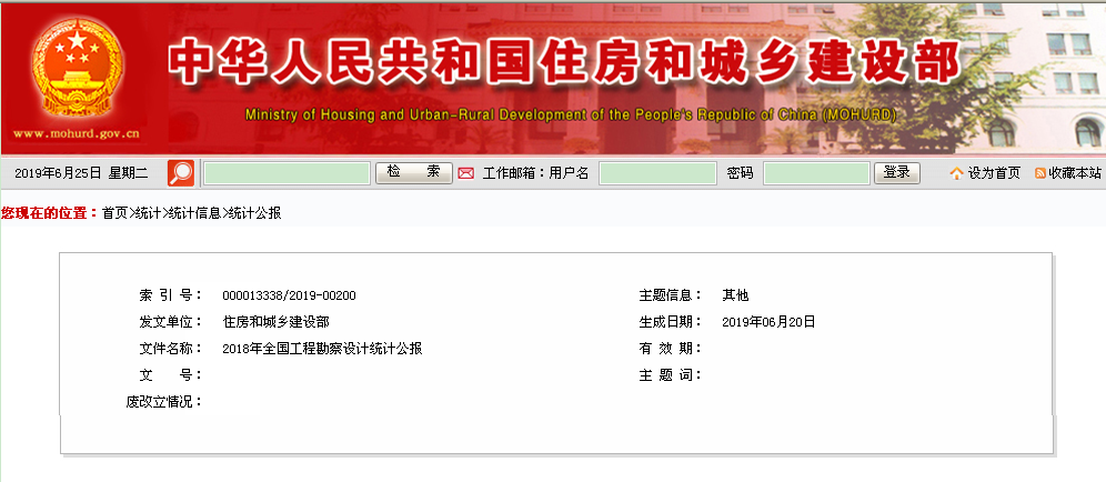 住建部2018年全国工程勘察设计统计公报