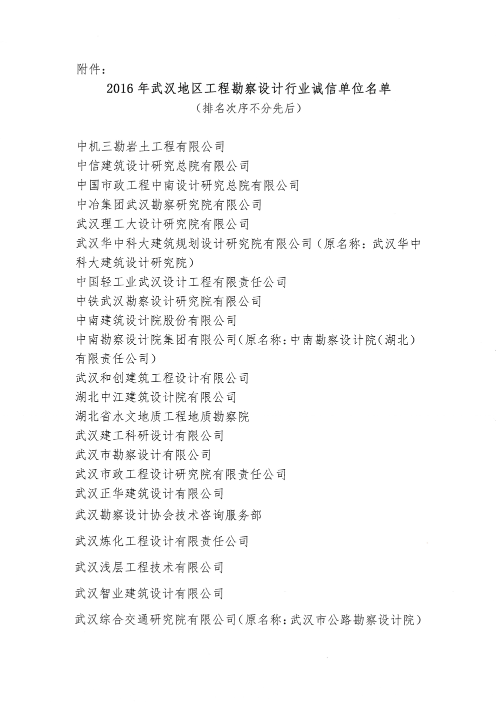 关于武汉工程勘察设计行业“诚信单位”评估有效期延期一年的通知