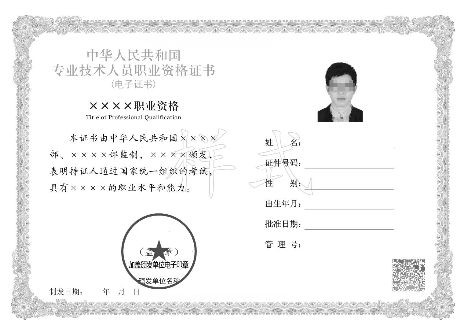 人力资源社会保障部办公厅关于推行专业技术人员职业资格电子证书的通知